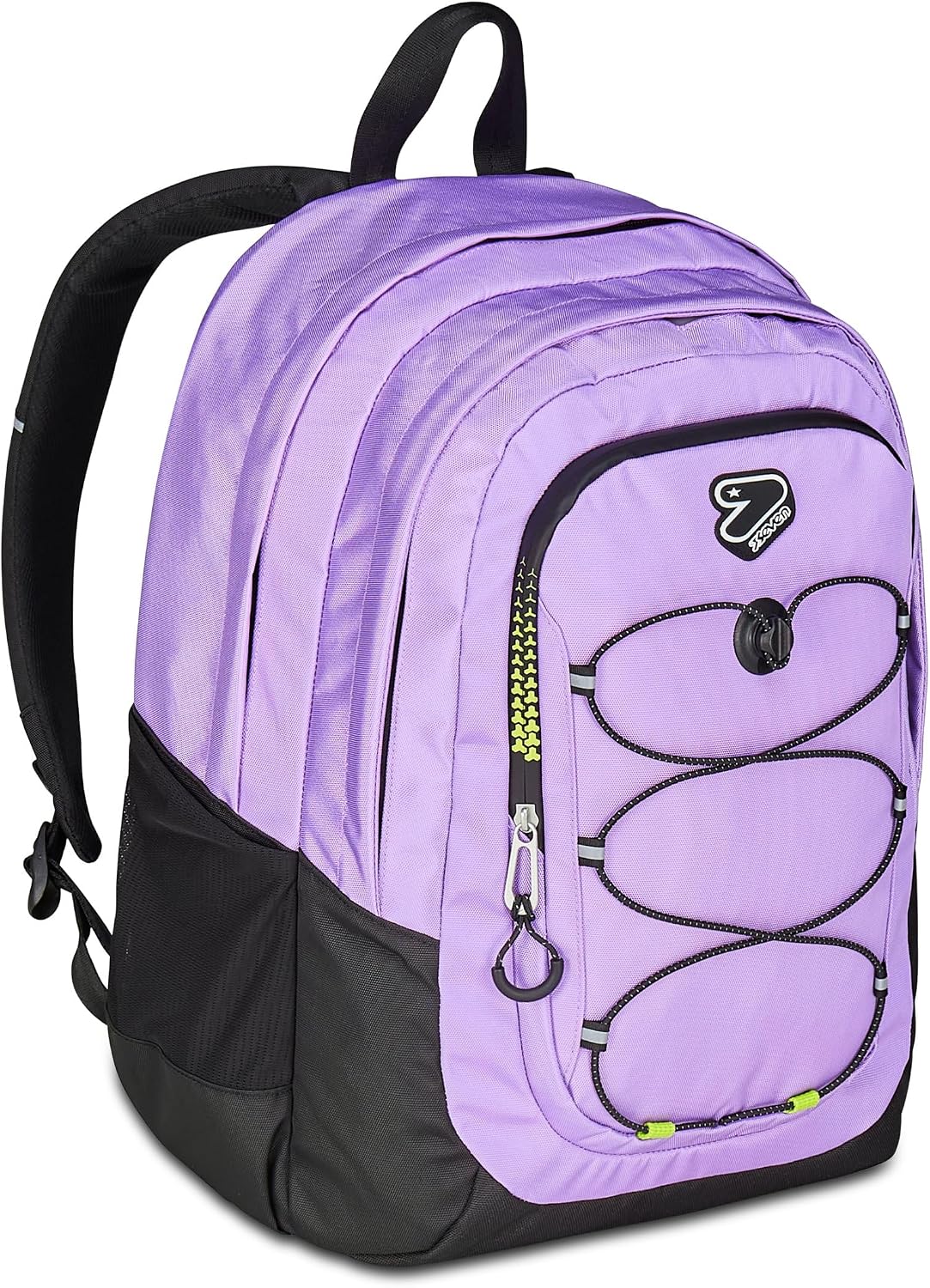 Seven Zaino Scuola Tech Line, Lilla, Doppio Scomparto, 29 L, Scuola Media e Superiore