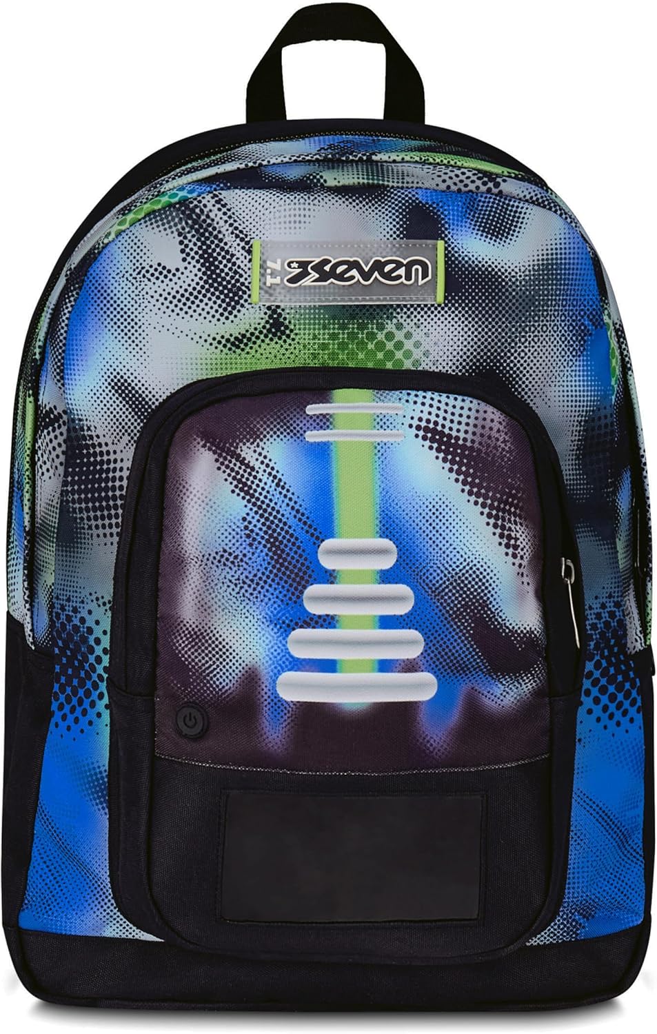 Seven Zaino Scuola Freethink Write Down, Blu, Doppio Scomparto Con Tasca per PC e Tasca per Borraccia, Capienza 34 litri, Scuole Medie e Superiori