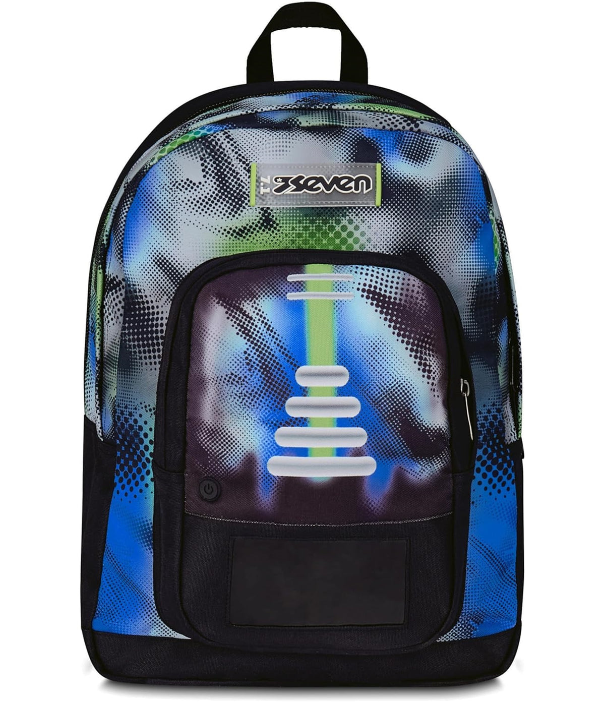 Seven Zaino Scuola Freethink Write Down, Blu, Doppio Scomparto Con Tasca per PC e Tasca per Borraccia, Capienza 34 litri, Scuole Medie e Superiori