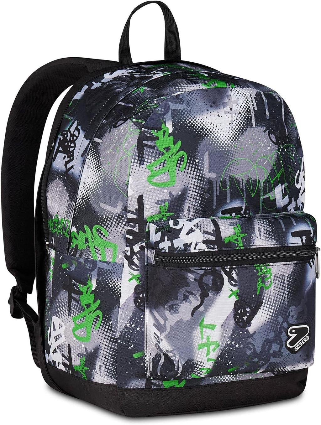 Seven Zaino Scuola Reversibile, Grigio e Verde, Zaino Doppio Scomparto Con Auricolari Wireless, Tasca Porta PC e Tasca Porta Borraccia