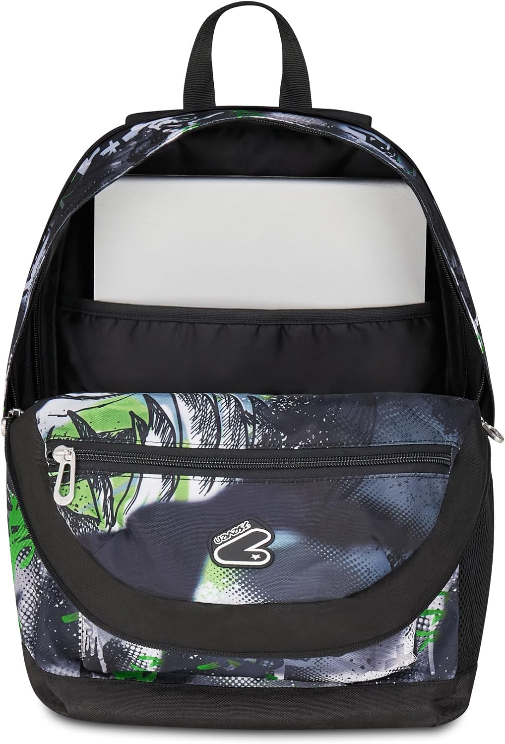Seven Zaino Scuola Reversibile, Grigio e Verde, Zaino Doppio Scomparto Con Auricolari Wireless, Tasca Porta PC e Tasca Porta Borraccia