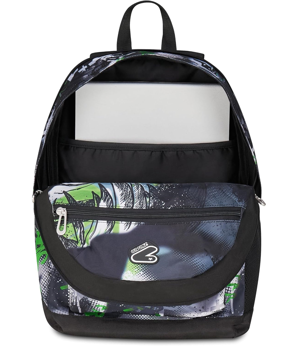 Seven Zaino Scuola Reversibile, Grigio e Verde, Zaino Doppio Scomparto Con Auricolari Wireless, Tasca Porta PC e Tasca Porta Borraccia