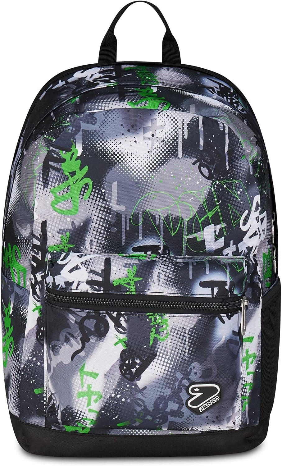 Seven Zaino Scuola Reversibile, Grigio e Verde, Zaino Doppio Scomparto Con Auricolari Wireless, Tasca Porta PC e Tasca Porta Borraccia