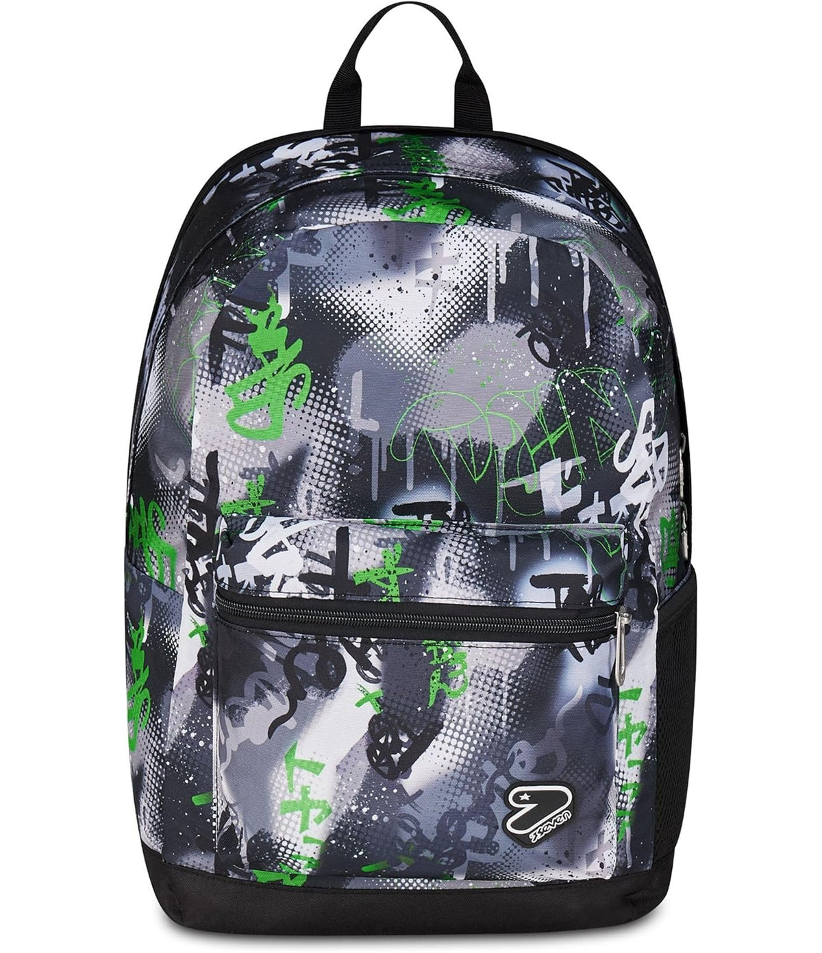 Seven Zaino Scuola Reversibile, Grigio e Verde, Zaino Doppio Scomparto Con Auricolari Wireless, Tasca Porta PC e Tasca Porta Borraccia