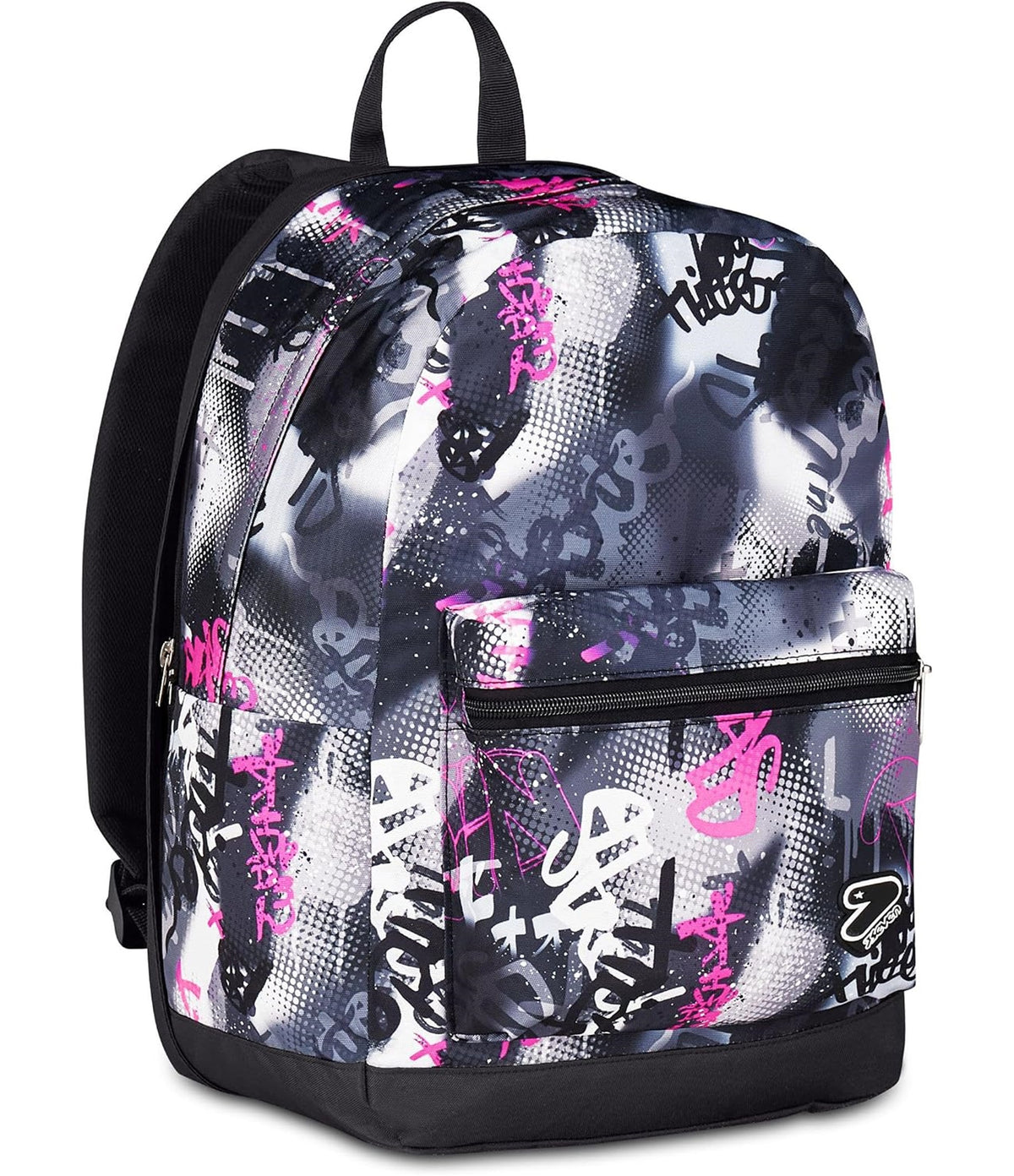 Seven Zaino Scuola Reversibile, Grigio e Fucsia, Zaino Doppio Scomparto Con Auricolari Wireless, Tasca Porta PC e Tasca Porta Borraccia