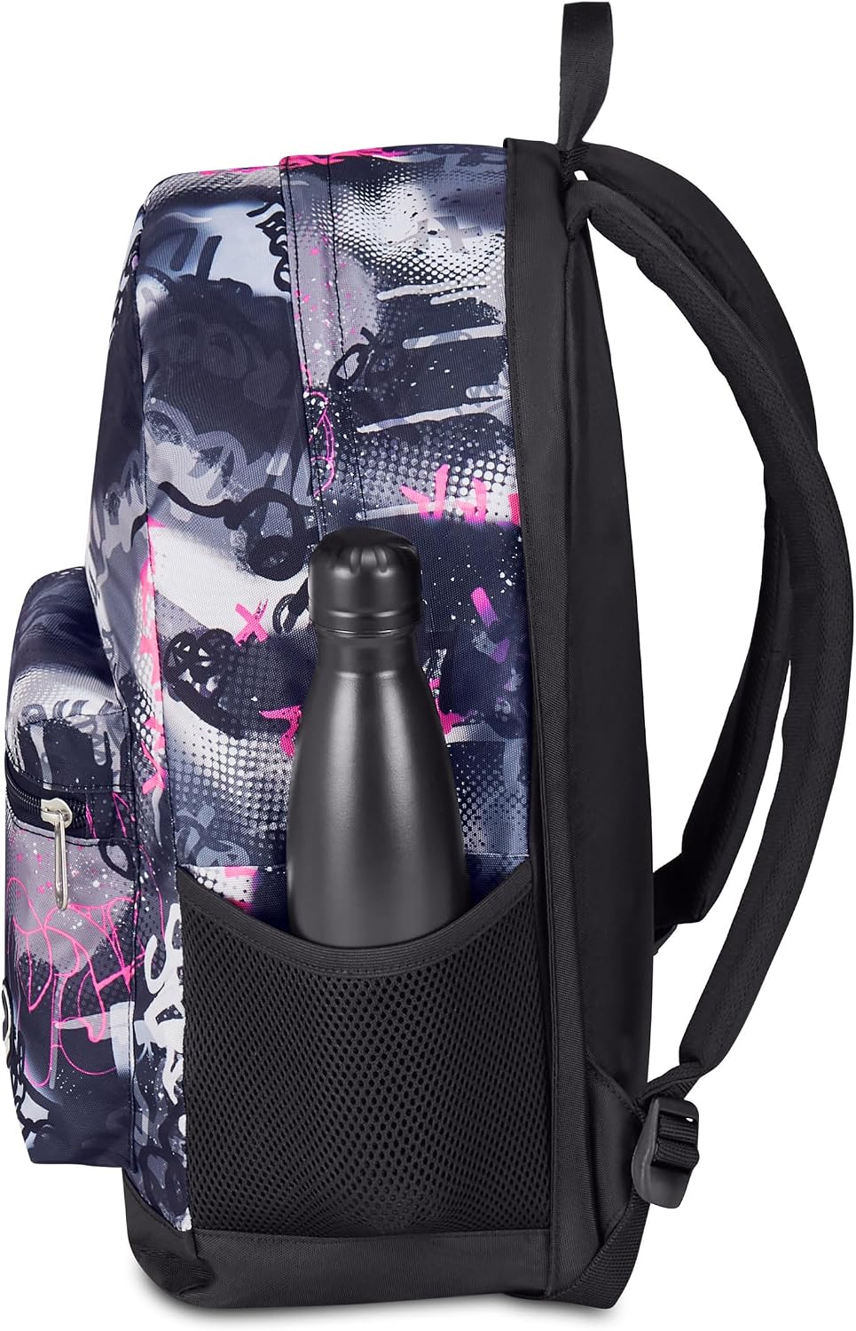 Seven Zaino Scuola Reversibile, Grigio e Fucsia, Zaino Doppio Scomparto Con Auricolari Wireless, Tasca Porta PC e Tasca Porta Borraccia