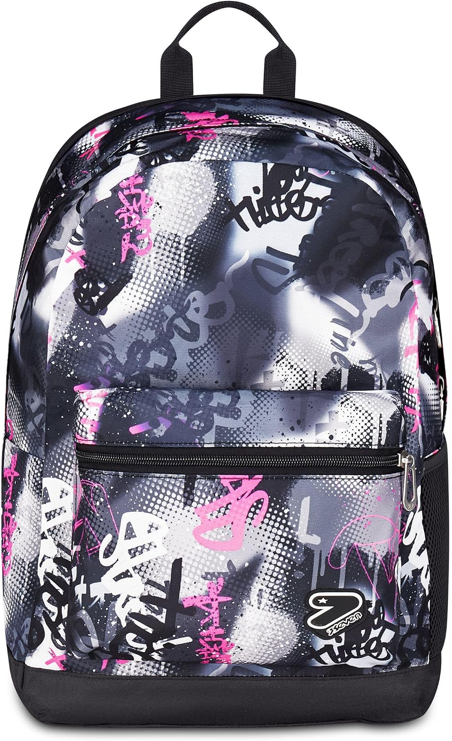 Seven Zaino Scuola Reversibile, Grigio e Fucsia, Zaino Doppio Scomparto Con Auricolari Wireless, Tasca Porta PC e Tasca Porta Borraccia