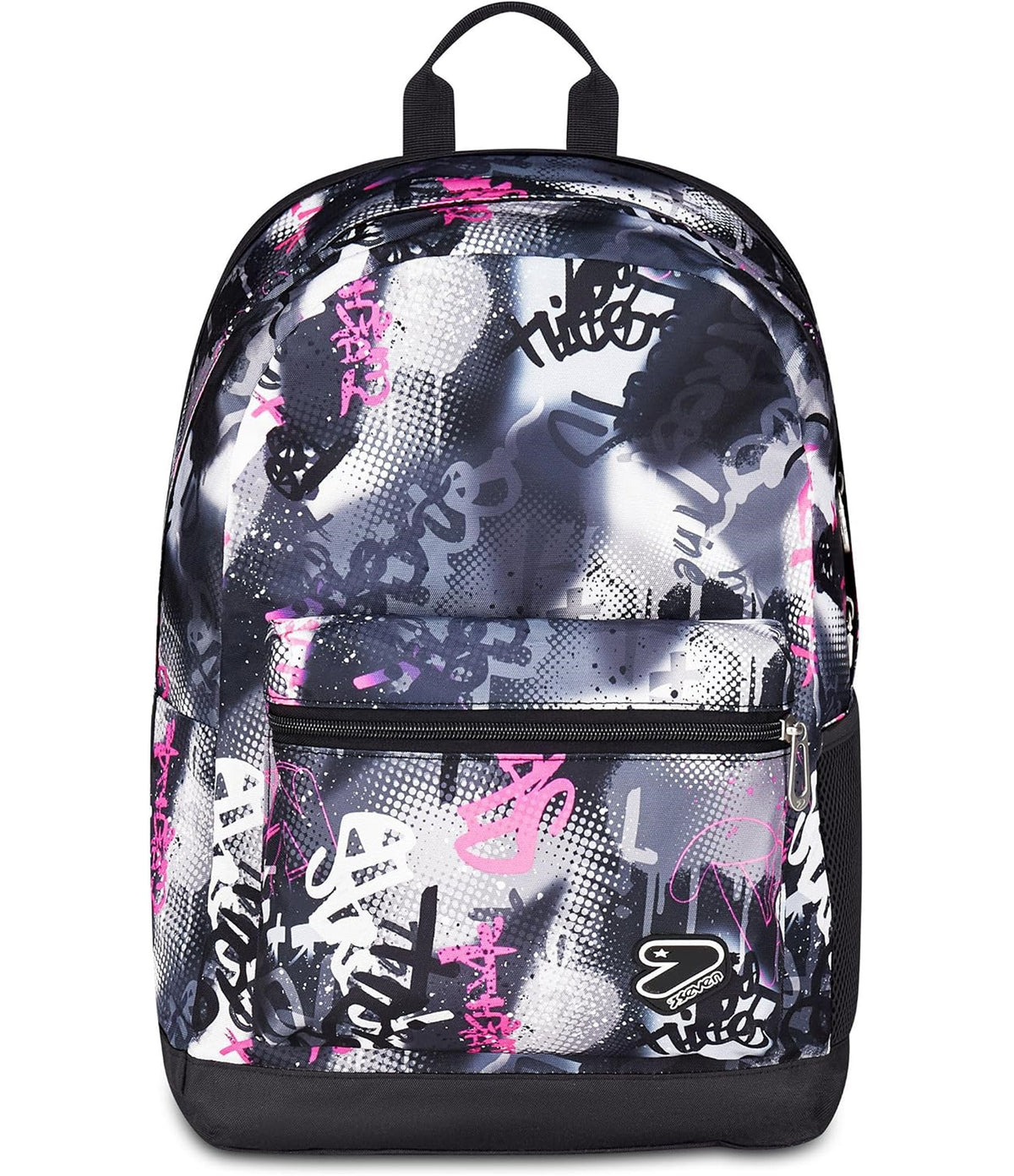 Seven Zaino Scuola Reversibile, Grigio e Fucsia, Zaino Doppio Scomparto Con Auricolari Wireless, Tasca Porta PC e Tasca Porta Borraccia