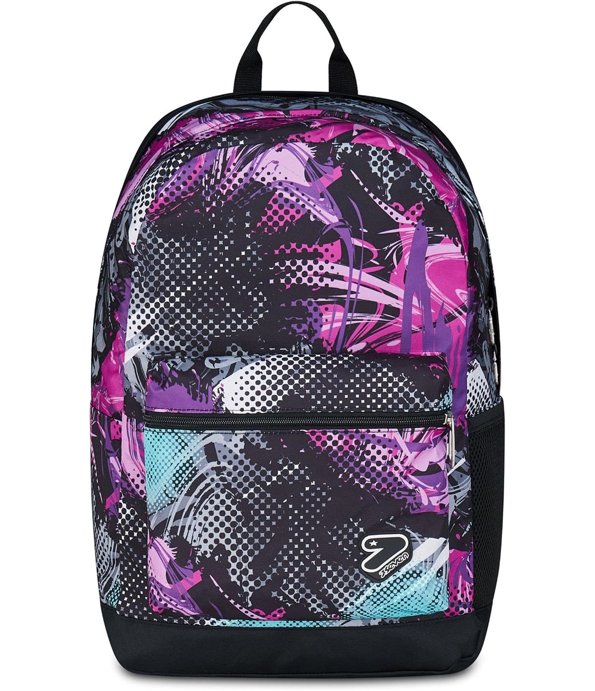 Seven Zaino Scuola Reversibile, Viola, Zaino Doppio Scomparto Con Auricolari Wireless, Tasca Porta PC e Tasca Porta Borraccia