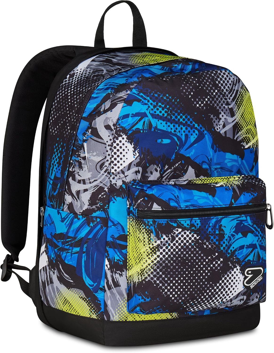 Seven Zaino Scuola Reversibile, Blu, Zaino Doppio Scomparto Con Auricolari Wireless, Tasca Porta PC e Tasca Porta Borraccia