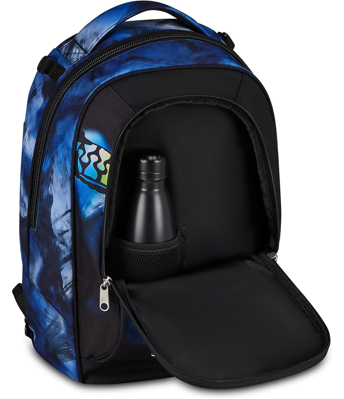 Seven Trolley Scuola Jack 8 Ruote BLU FUSION, Blu, 34 L, Scomponibile, 3 in 1, Tasche multiuso, Tasca portaborraccia, Cross-over System, Barra telescopica, Scuola elementare e media