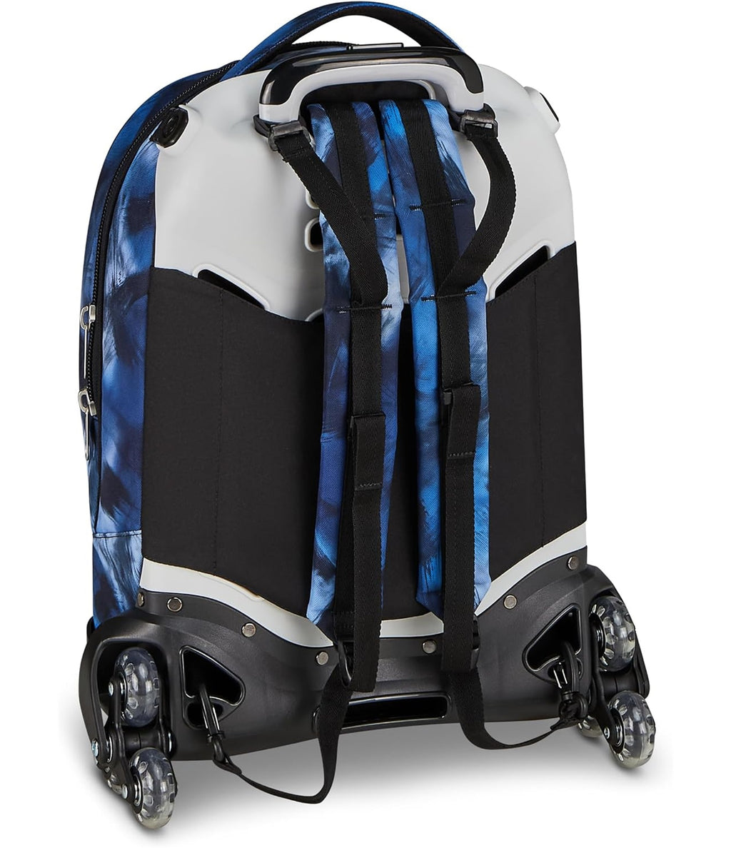 Seven Trolley Scuola Jack 8 Ruote BLU FUSION, Blu, 34 L, Scomponibile, 3 in 1, Tasche multiuso, Tasca portaborraccia, Cross-over System, Barra telescopica, Scuola elementare e media