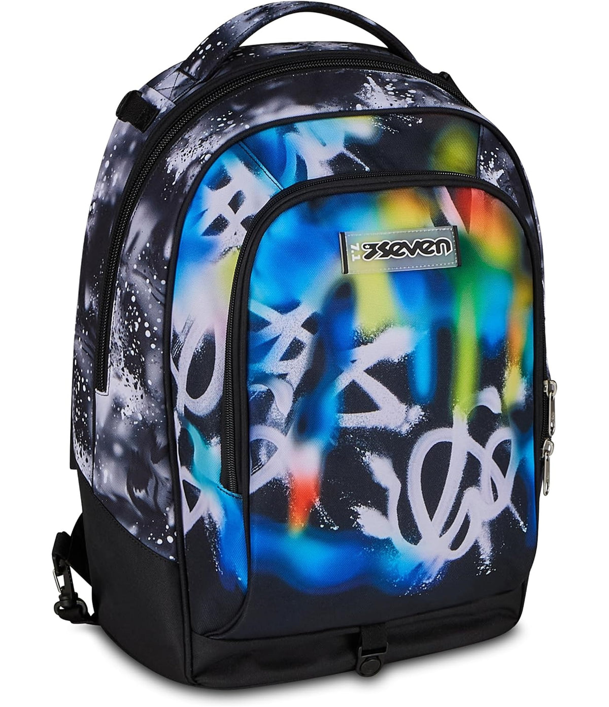 Seven Trolley Scuola Jack 8 Ruote BUZZY NOTE BOY, Multicolore, 34 L, Scomponibile, 3 in 1, Tasche multifunzione, Cross-over System, Barra telescopica, Scuola elementare e media