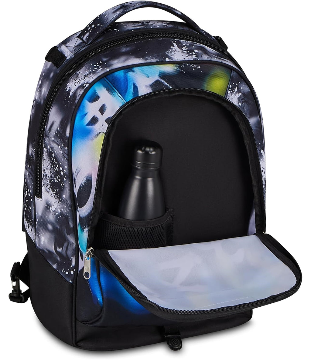 Seven Trolley Scuola Jack 8 Ruote BUZZY NOTE BOY, Multicolore, 34 L, Scomponibile, 3 in 1, Tasche multifunzione, Cross-over System, Barra telescopica, Scuola elementare e media