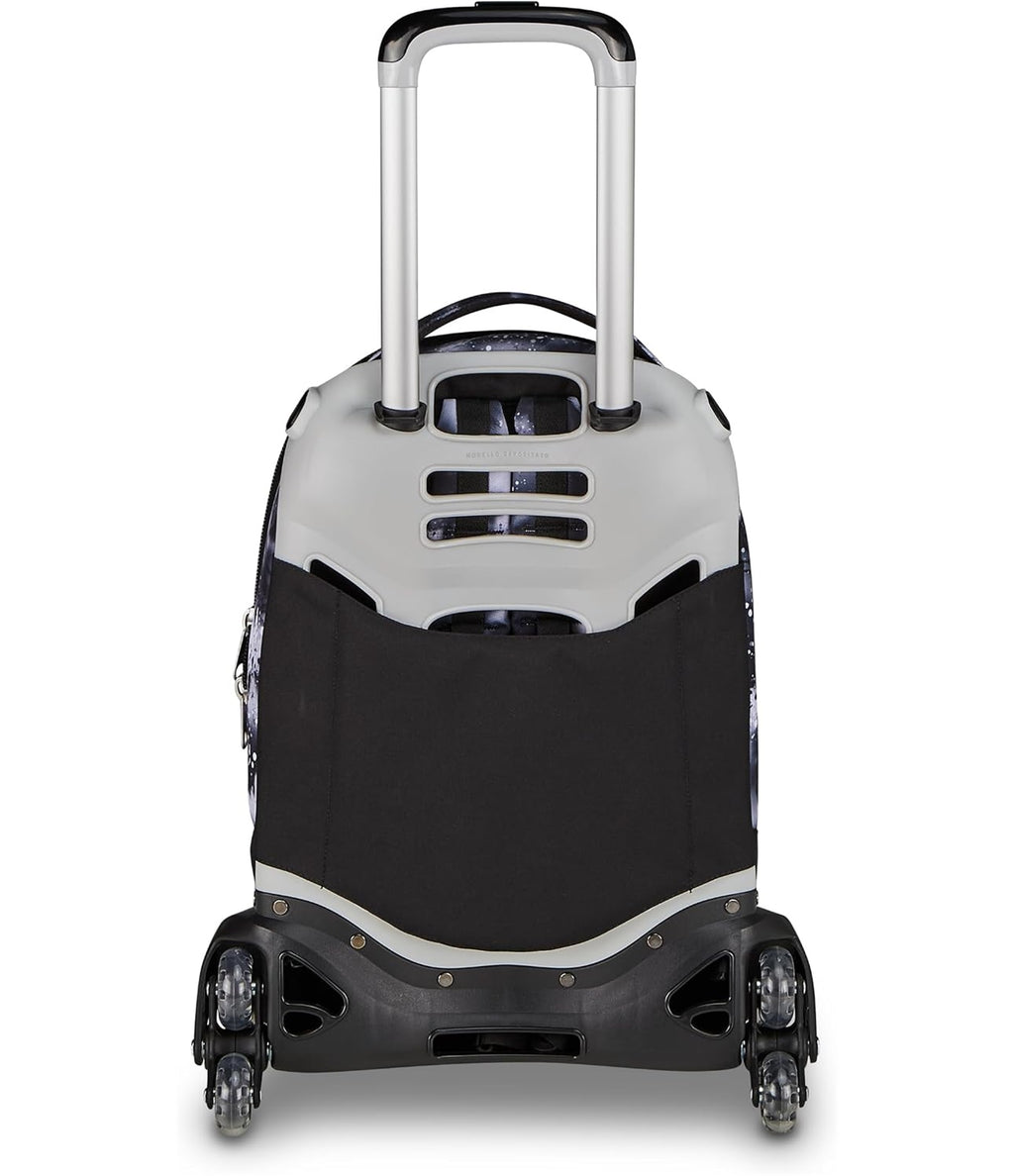 Seven Trolley Scuola Jack 8 Ruote BUZZY NOTE GIRL, Nero, 34 L, Scomponibile, 3 in 1, Tasche multifunzione, Cross-over System, Barra telescopica regolabile, Scuola elementare e media