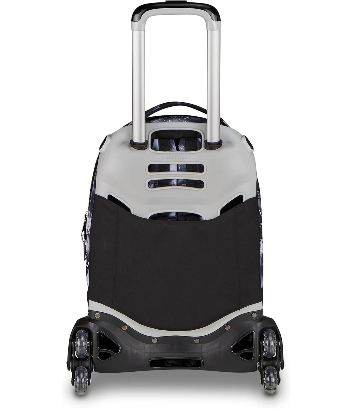 Seven Trolley Scuola Jack 8 Ruote BUZZY NOTE GIRL, Nero, 34 L, Scomponibile, 3 in 1, Tasche multifunzione, Cross-over System, Barra telescopica regolabile, Scuola elementare e media