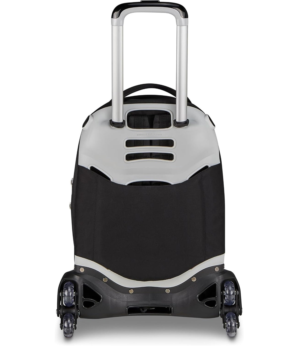 Seven Trolley Scuola Jack 8 Ruote PLUMPY LINE BOY, Nero, 34 L, Scomponibile, 3 in 1, Tasche multifunzione, Cross-over System, Barra telescopica regolabile, Scuola elementare e media, Bambini e ragazzi