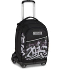 Seven Trolley Scuola Jack 8 Ruote PLUMPY LINE BOY, Nero, 34 L, Scomponibile, 3 in 1, Tasche multifunzione, Cross-over System, Barra telescopica regolabile, Scuola elementare e media, Bambini e ragazzi