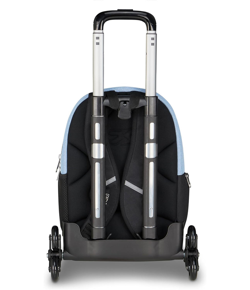 Seven Trolley Scuola Comby 8 ruote MADE OF STARS, Grigio, Effetto brillantini, 31 L, Scomponibile, Uso zaino, Barra telescopica, Tasca attrezzata, Tasca porta pc, Scuola elementare e media