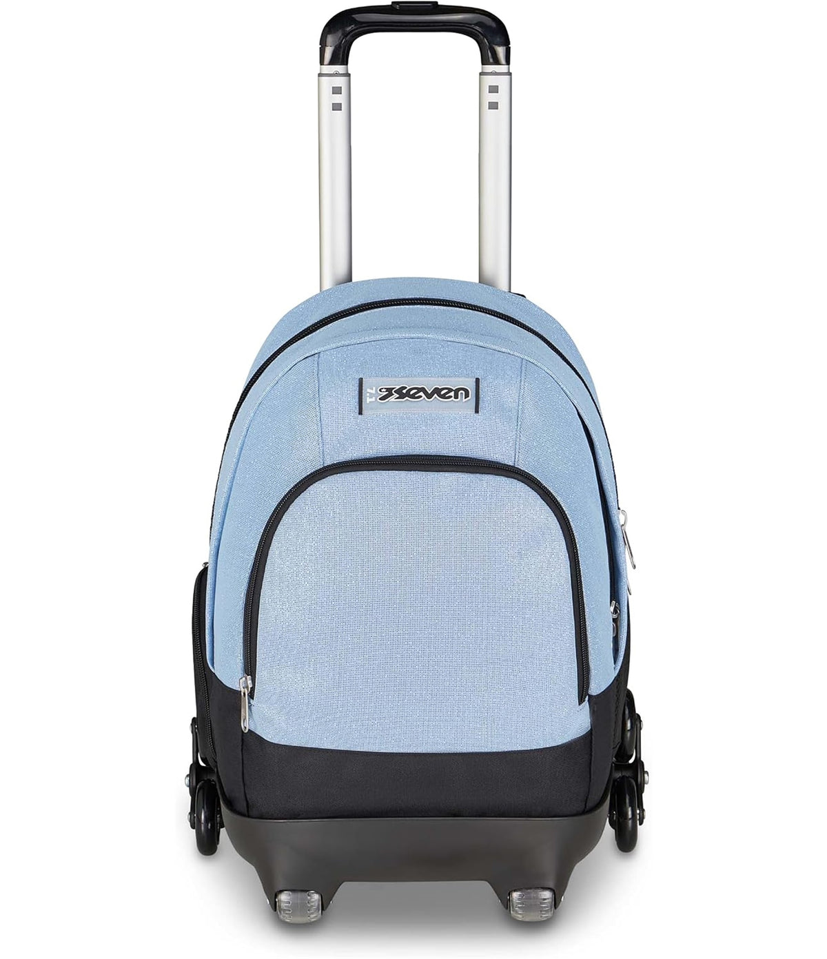 Seven Trolley Scuola Comby 8 ruote MADE OF STARS, Grigio, Effetto brillantini, 31 L, Scomponibile, Uso zaino, Barra telescopica, Tasca attrezzata, Tasca porta pc, Scuola elementare e media