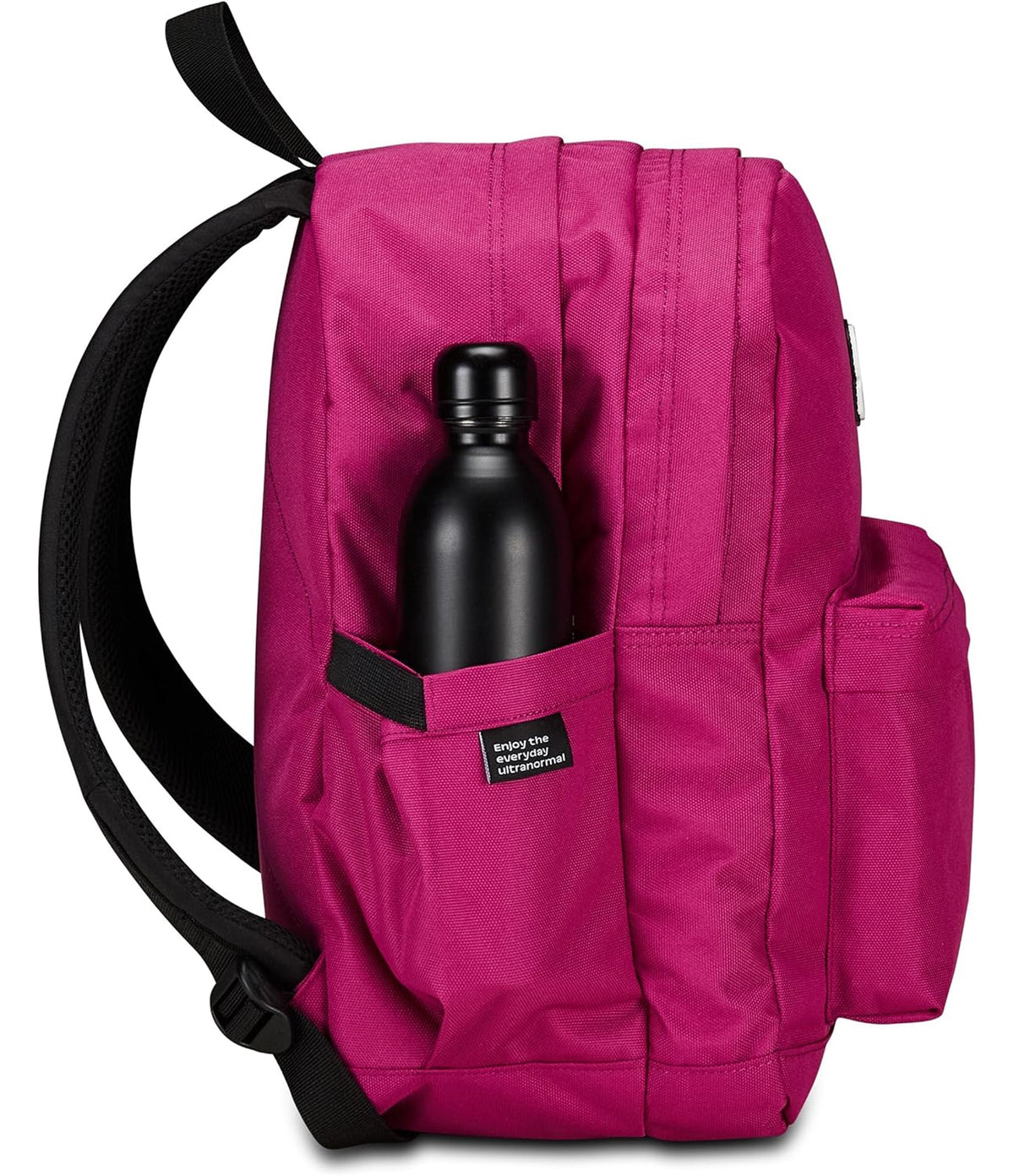 Invicta Zaino Scuola Lab Plain, Fucsia, Zaino Doppio Scomparto Con Tasca Porta PC o Tablet, Tasca Porta Borraccia e Tasca Con Organizer
