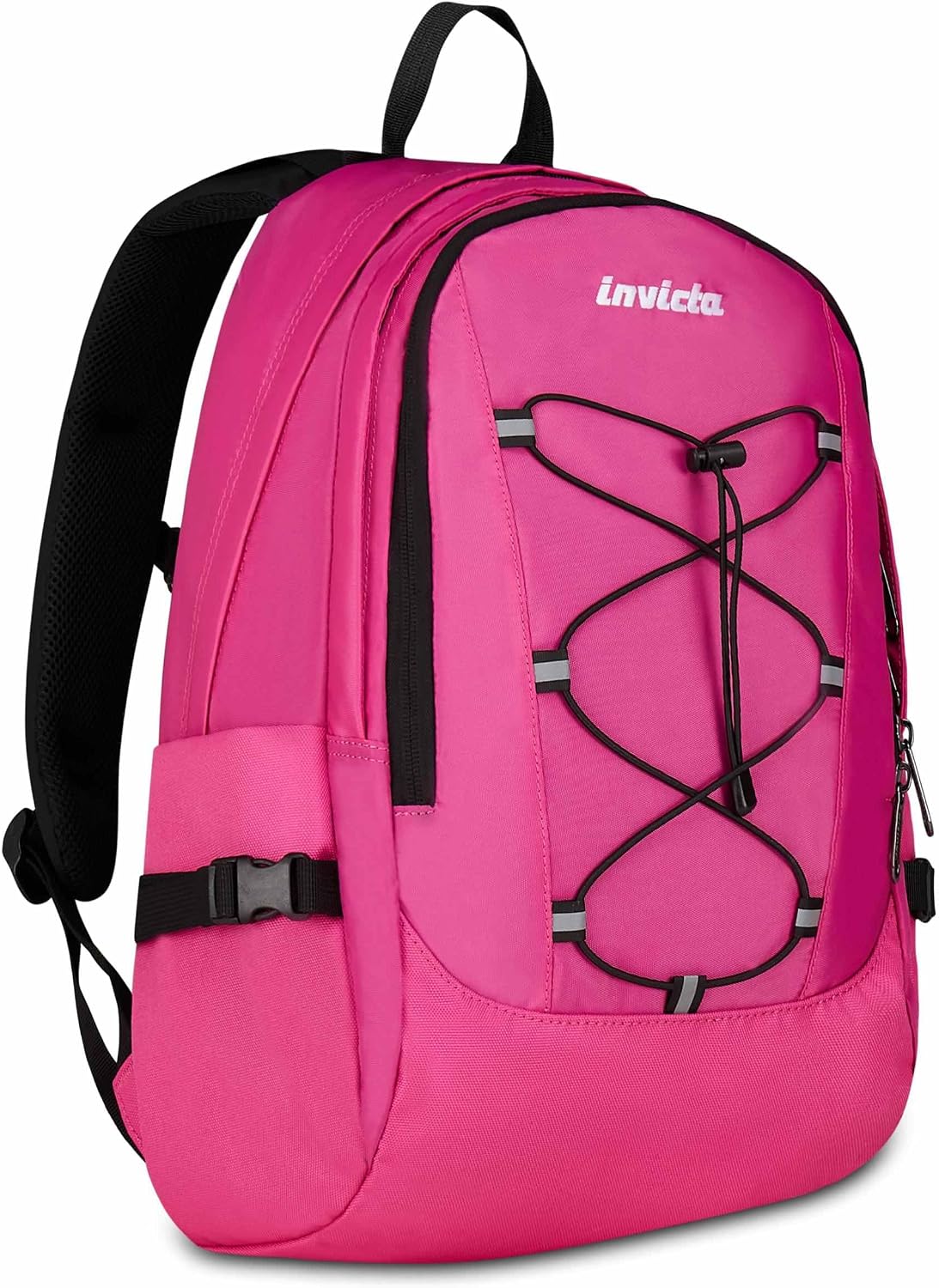 Invicta Zaino Scuola Invict-Act Smart, Rosa, Doppio Scomparto Con Tasca per PC e Tasca per Borraccia, 23 lt