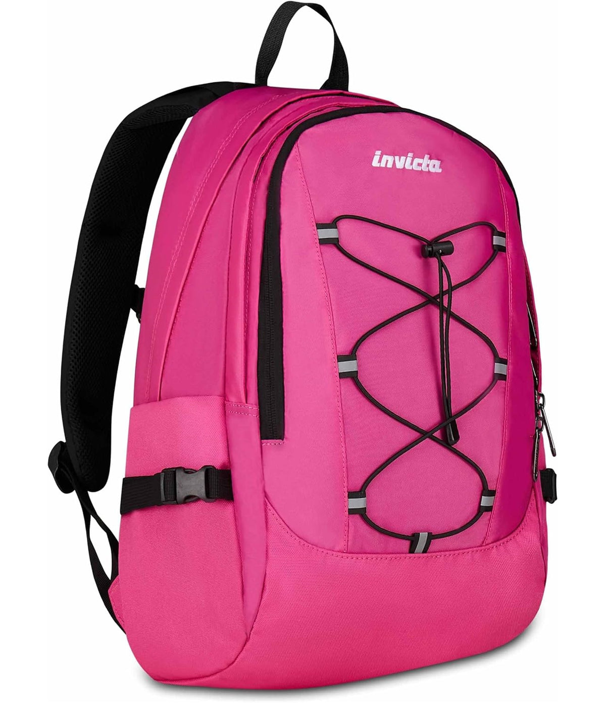 Invicta Zaino Scuola Invict-Act Smart, Rosa, Doppio Scomparto Con Tasca per PC e Tasca per Borraccia, 23 lt