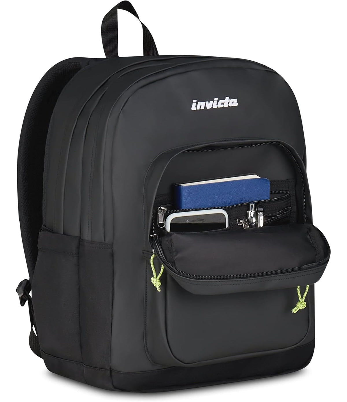 Invicta Jelek Plus Zaino Scuola Media Ragazzo Ragazza, Scuola Superiore, Tinta Unita, Scomparto PC, Tasca Borraccia, nero