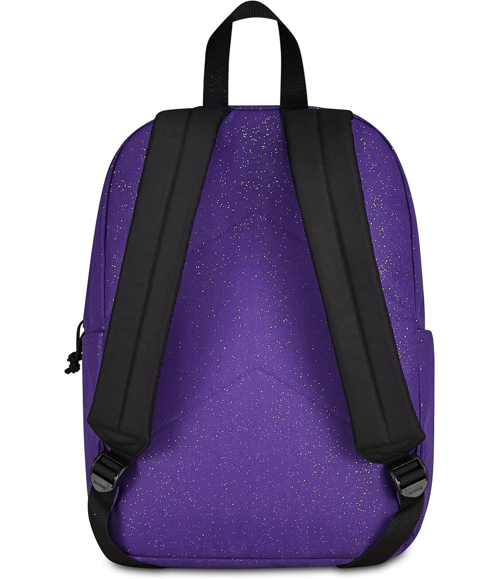 Invicta Zaino Scuola Carlson Shine, Viola, 24 L, Effetto brillantini, Monoscomparto, Tasca interna con zip, Scomparto porta pc ablet, Tasca laterale portaborraccia, Scuola media e superiore