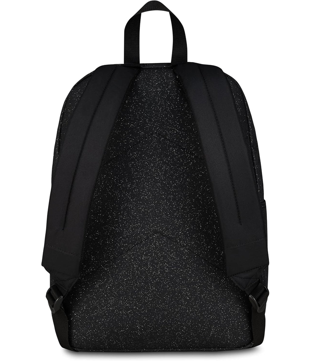 Invicta Zaino Scuola Carlson Shine, Nero, 24 L, Effetto brillantini, Monoscomparto, Tasca interna con zip, Scomparto porta pc ablet, Tasca laterale portaborraccia, Scuola media e superiore