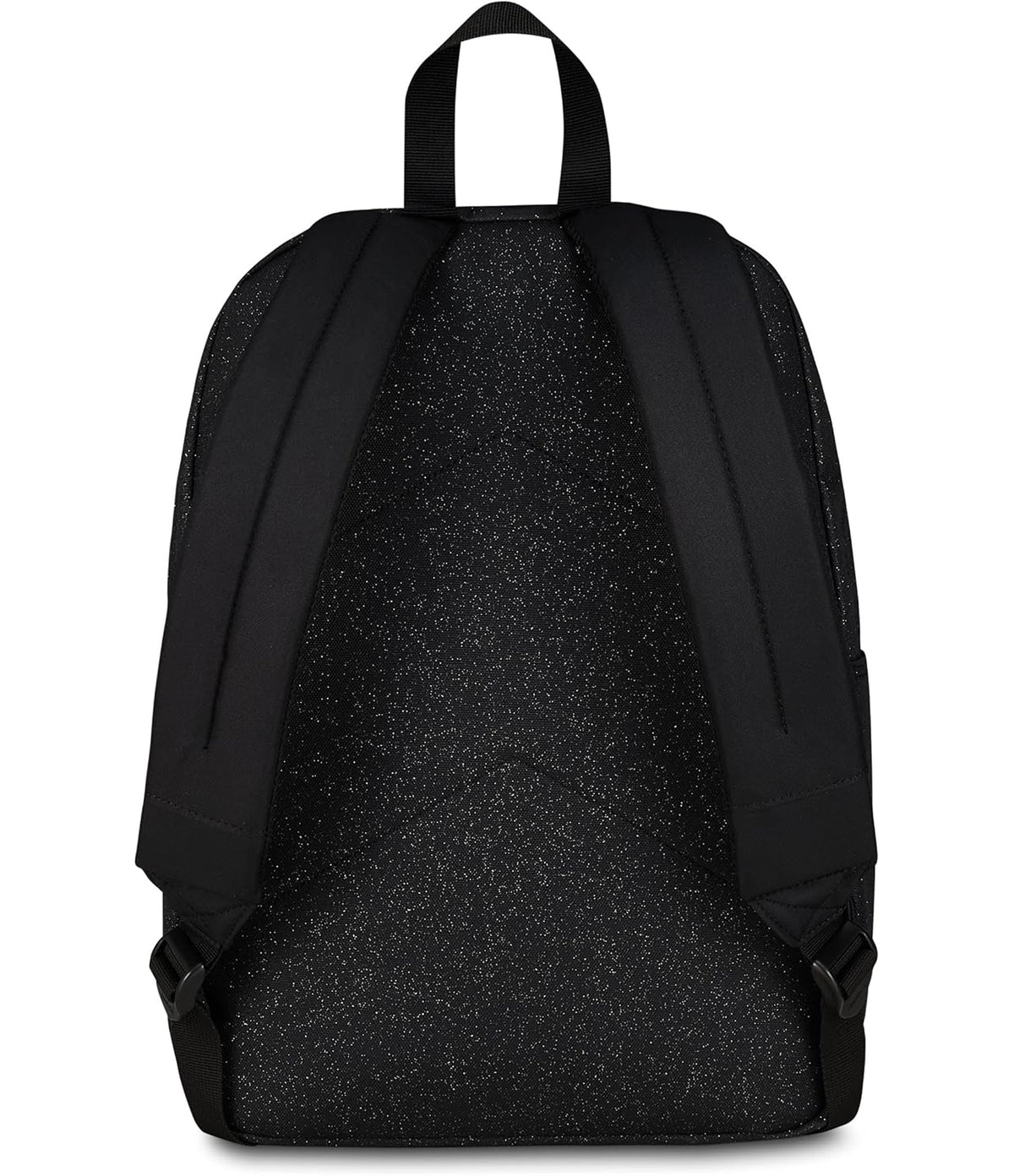 Invicta Zaino Scuola Carlson Shine, Nero, 24 L, Effetto brillantini, Monoscomparto, Tasca interna con zip, Scomparto porta pc ablet, Tasca laterale portaborraccia, Scuola media e superiore
