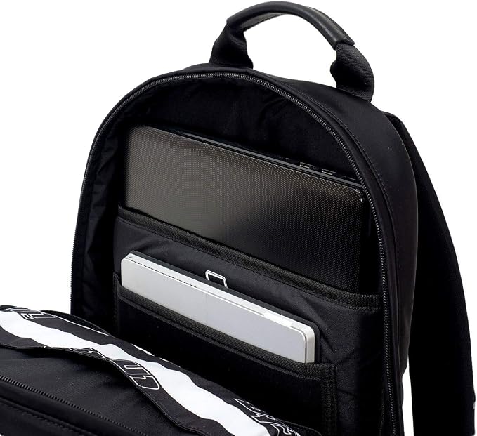 Invicta Zaino Ufficio Lavoro Biz M, Nero, Zaino In Pelle con Tasca Porta PC Portatile/Tablet e USB Plug, Tasche Multifunzione e Tasca con Organizer, Ufficio, Vaggio e Lavoro