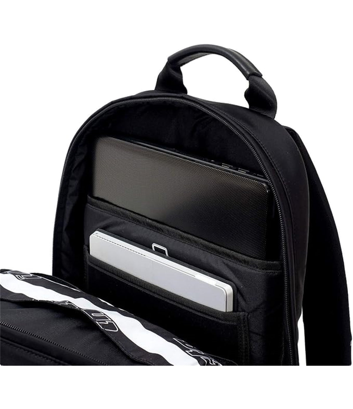 Invicta Zaino Ufficio Lavoro Biz M, Nero, Zaino In Pelle con Tasca Porta PC Portatile/Tablet e USB Plug, Tasche Multifunzione e Tasca con Organizer, Ufficio, Vaggio e Lavoro