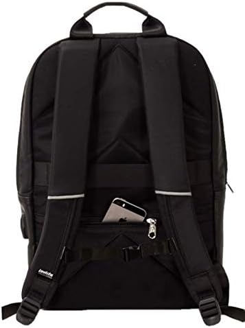 Invicta Zaino Ufficio Lavoro Biz M, Nero, Zaino In Pelle con Tasca Porta PC Portatile/Tablet e USB Plug, Tasche Multifunzione e Tasca con Organizer, Ufficio, Vaggio e Lavoro