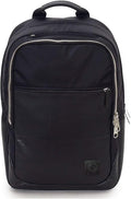 Invicta Zaino Ufficio Lavoro Biz M, Nero, Zaino In Pelle con Tasca Porta PC Portatile/Tablet e USB Plug, Tasche Multifunzione e Tasca con Organizer, Ufficio, Vaggio e Lavoro