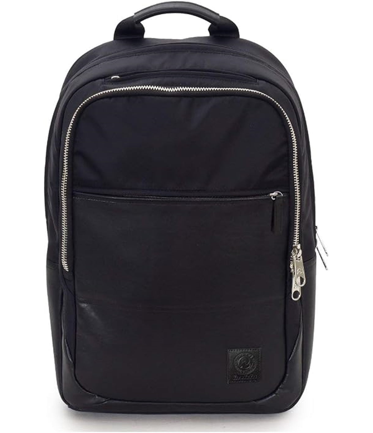 Invicta Zaino Ufficio Lavoro Biz M, Nero, Zaino In Pelle con Tasca Porta PC Portatile/Tablet e USB Plug, Tasche Multifunzione e Tasca con Organizer, Ufficio, Vaggio e Lavoro
