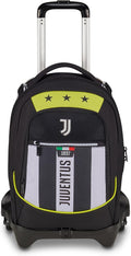 Seven Trolley Jack 3 Ruote Juventus, Bianco Nero, Zaino con Carrello Sganciabile da 33 Litri, con Tasca Frontale, Zainetto Staccabile, per Scuola Elementare e Medie