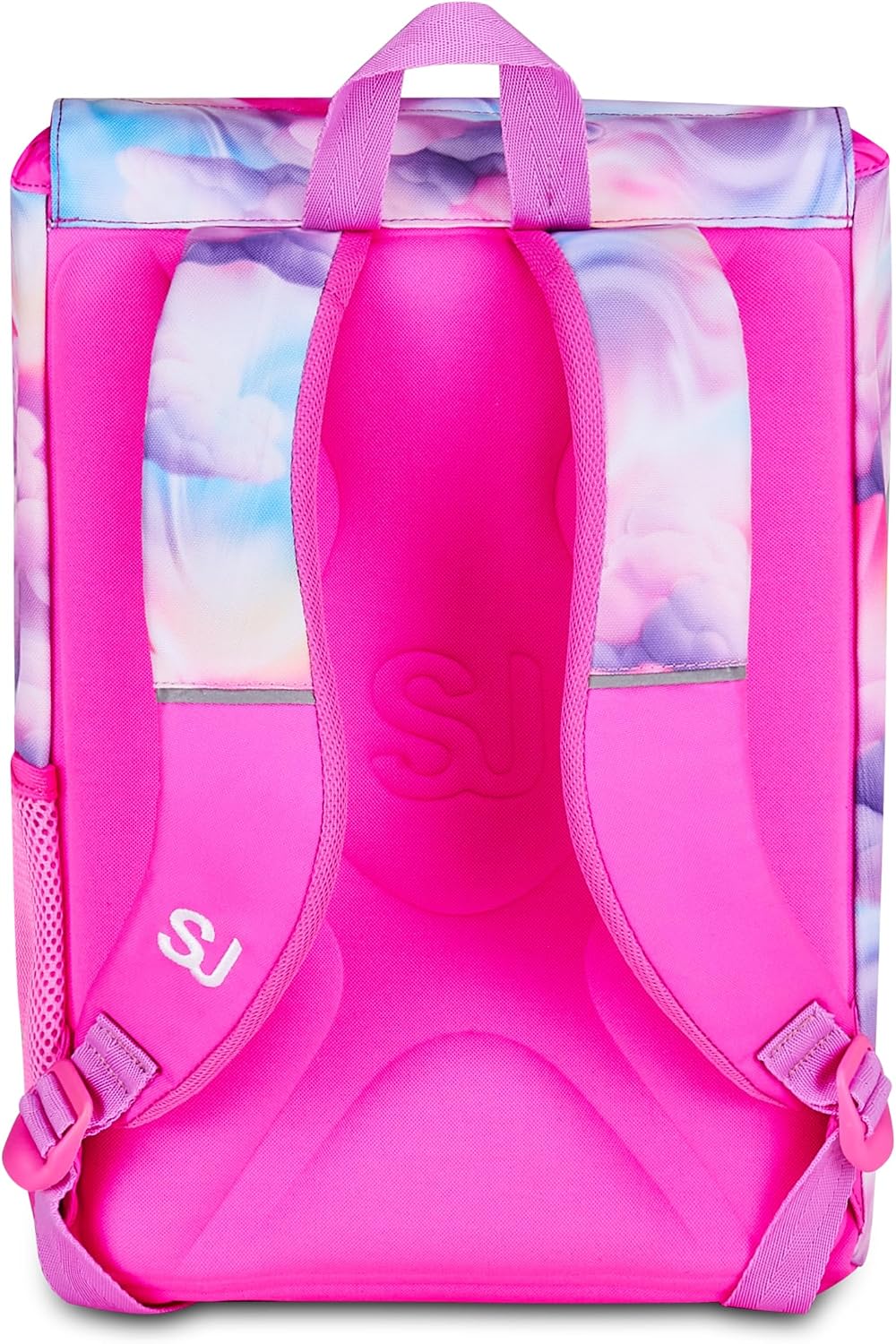 SJ GANG STYLE JAM GANG Zaino Scuola Estensibile JOYFUL PINS GIRL, Rosa, 24L, Zip Laterali, Inserto arcobaleno e pins amovibili, Tasca frontale, Tasca porta borraccia
