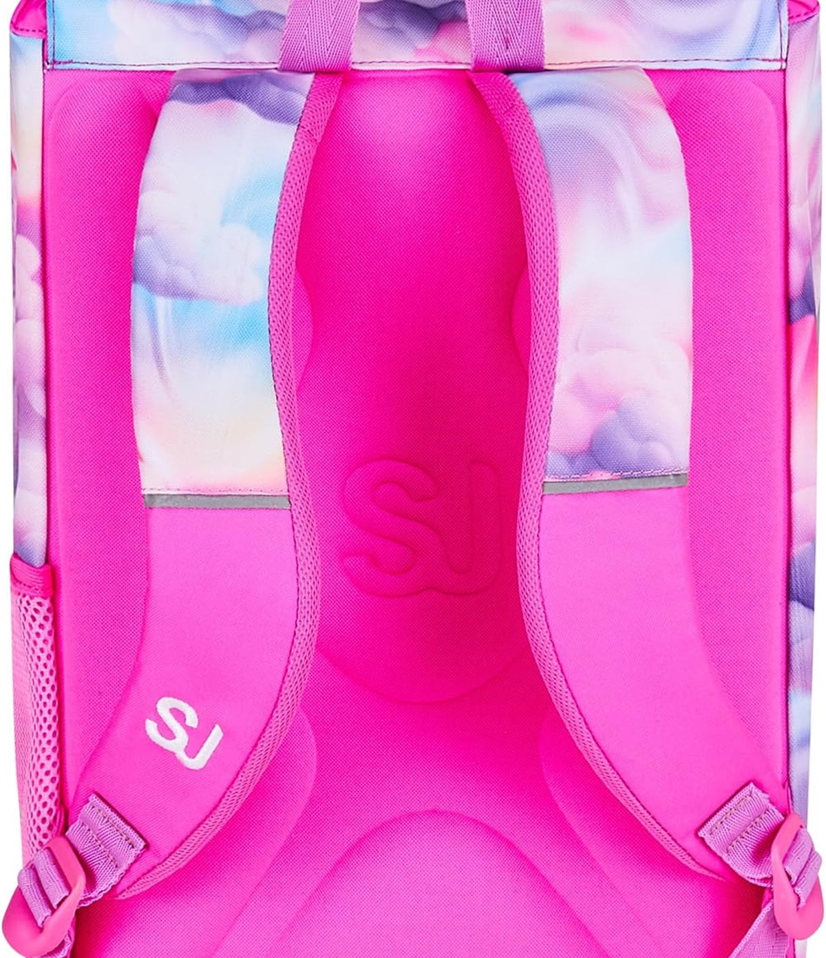 SJ GANG STYLE JAM GANG Zaino Scuola Estensibile JOYFUL PINS GIRL, Rosa, 24L, Zip Laterali, Inserto arcobaleno e pins amovibili, Tasca frontale, Tasca porta borraccia