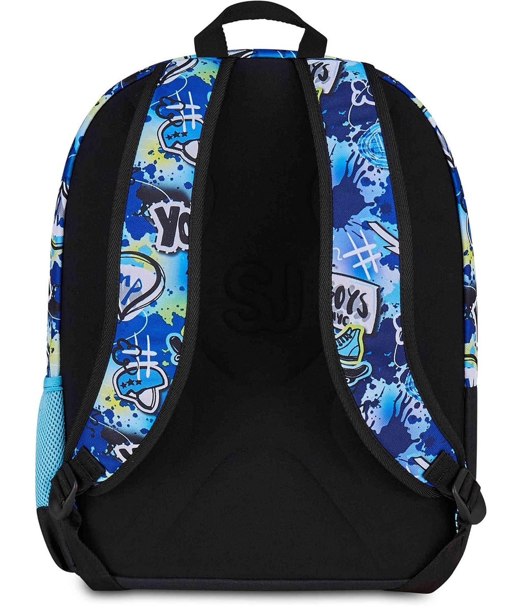 SJ GANG STYLE JAM GANG Zaino Scuola Doppio Scomparto, Sj Ever Cloudy Blue, Azzurro, 31 L, Con Tasca Porta Borraccia e Charm Staccabile, Elementari