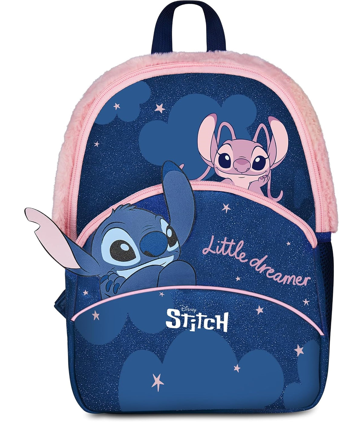 Seven Zaino scuola LILO & STITCH starry eyed per bambini, Tasca frontale, Aperture con zip, Spallacci imbottiti, Sottospallaccio in rete traspirante, Tasca portaborraccia, Prodotto ufficiale