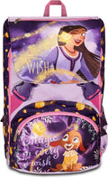 Seven Zaino Scuola Estensibile DISNEY - WISH STRONG HEART, Lilla - Zaino Doppio Scomparto Sdoppiabile Tramite Zip e Con Tasca Porta Borraccia