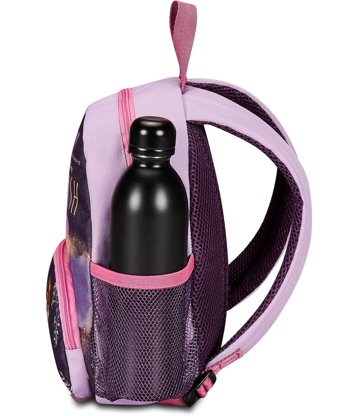 Disney Zaino Asilo Small, WISH, Lilla - Tasche Laterali Porta Borraccia, Tasca Frontale, Zainetto Asilo Bambina