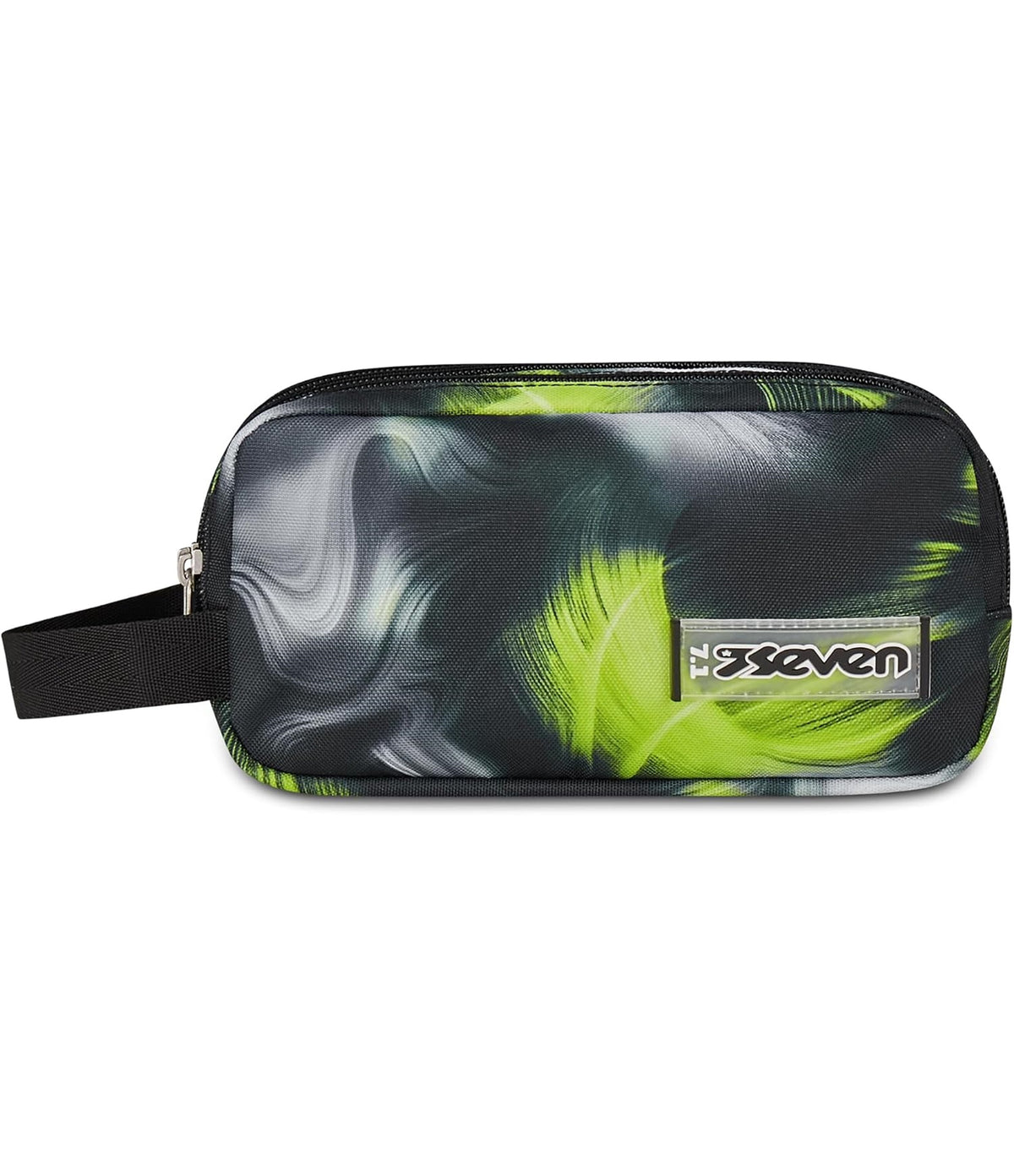 Seven Portapenne Scuola FREETHINK, Nero, Verde, Astuccio Triplo Scomparto, 3 zip, Spazioso, Accessori Zaino, Scuola media e superiore