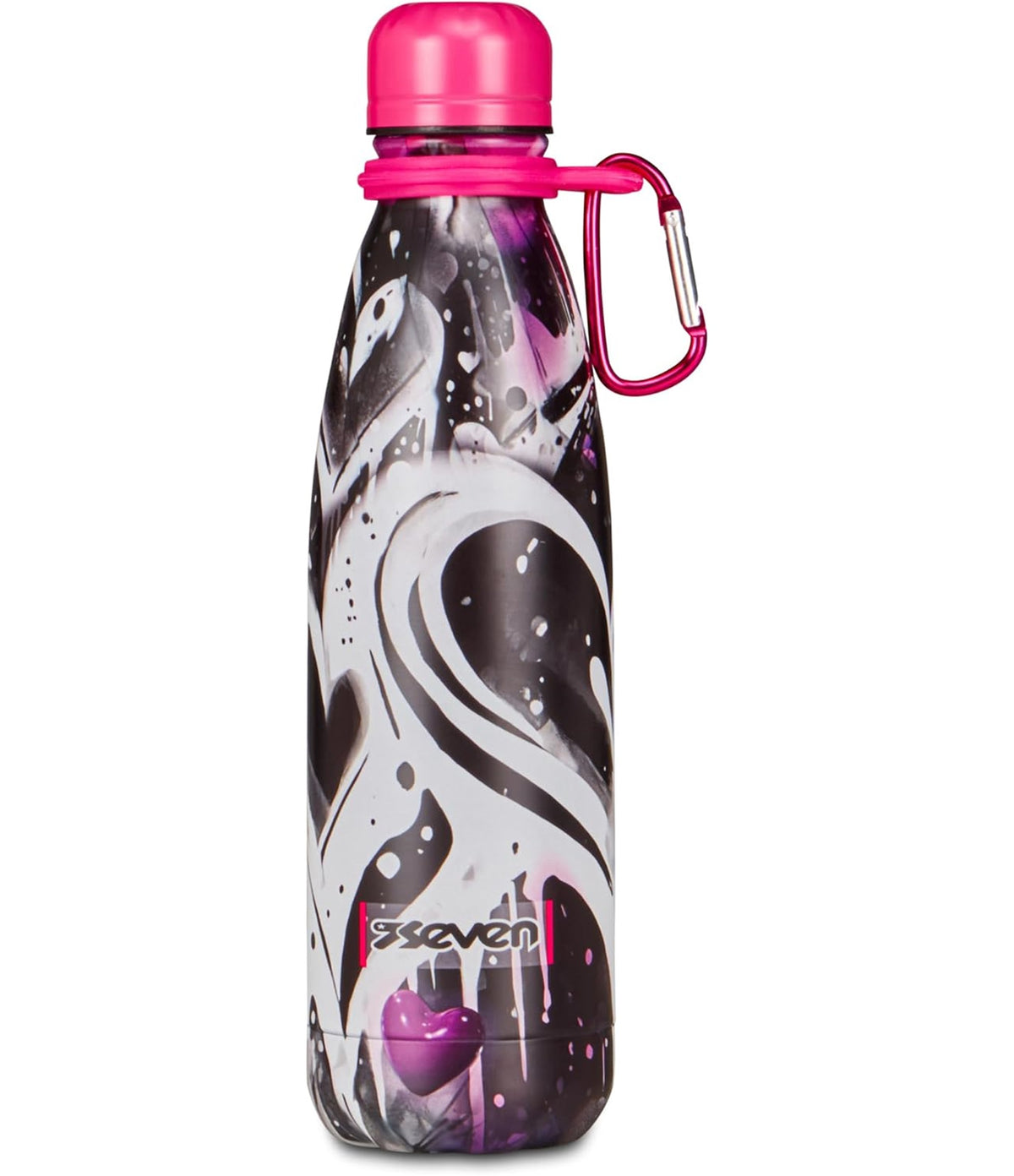 Seven Borraccia Termica, Bianco, 500 ml, Acciaio Inox, Bpa free, Tenuta stagna, Mantenimento temperatura caldo 12h reddo 24h, Riutilizzabile, Per bambini e ragazzi, Scuola, Sport, Viaggi