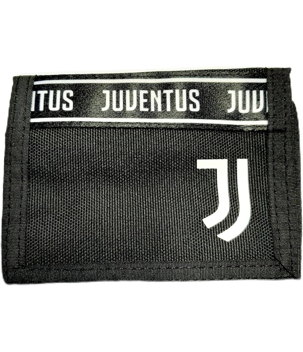 SEVEN Portafoglio Uomo -F.C. JUVENTUS Calcio, Nero Bianco - Portamonete con Chiusura Cerniera ZIP - Multi Scomparti Interni