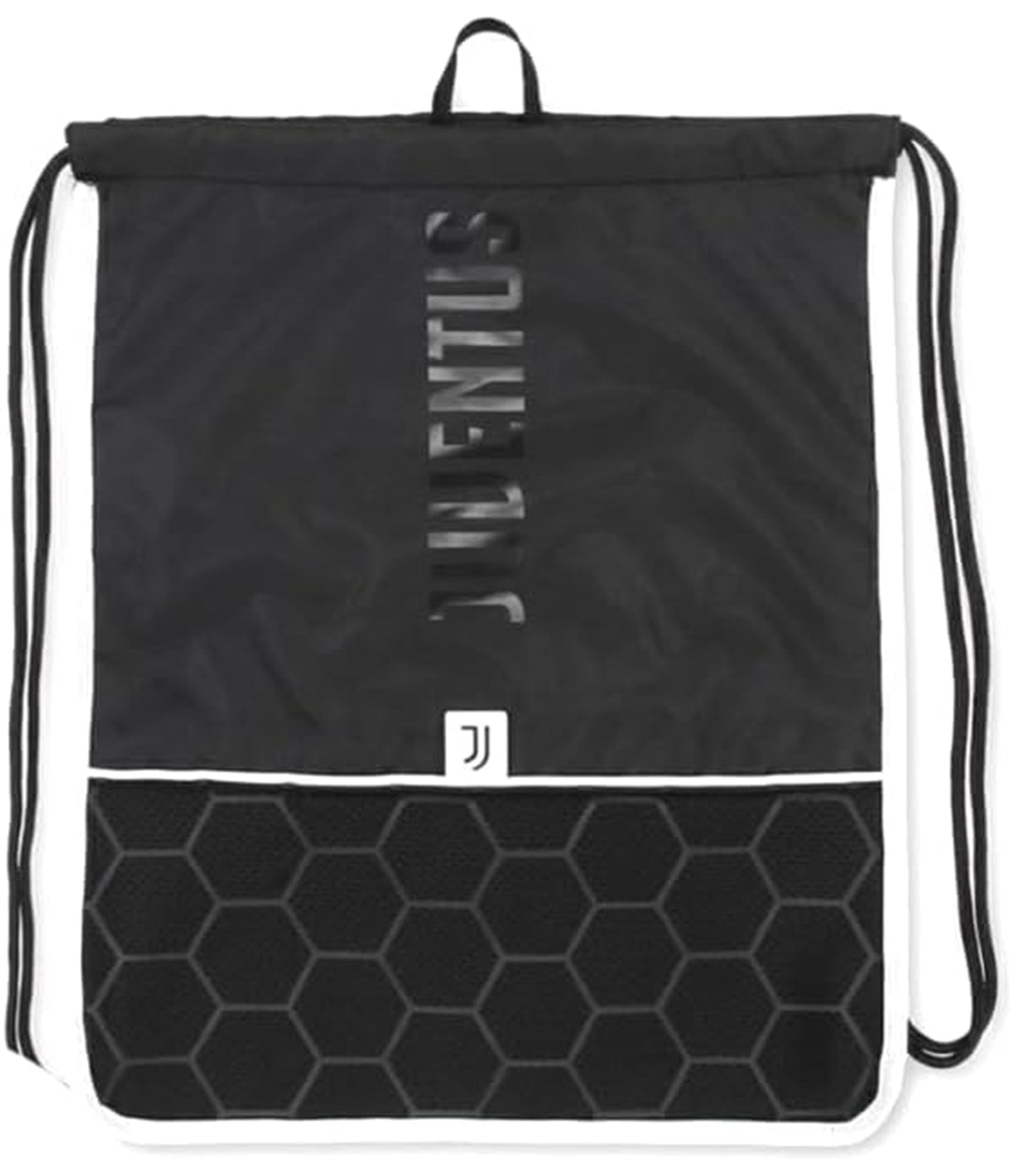 Seven Juventus Sakky Bag, Nero, Zainetto Con Facile Chiusura Con Coulisse, Sacca Sportiva, Scuola, Palestra e Tempo Libero