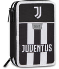 Seven Juventus Astuccio 3 Zip, Triplo Scomparto, Completo di Matite, Pennarelli, Colori, Accessori Zaino, Elementari, Medie, Bianconeri, Ragazze e Ragazzi, bianco/nero