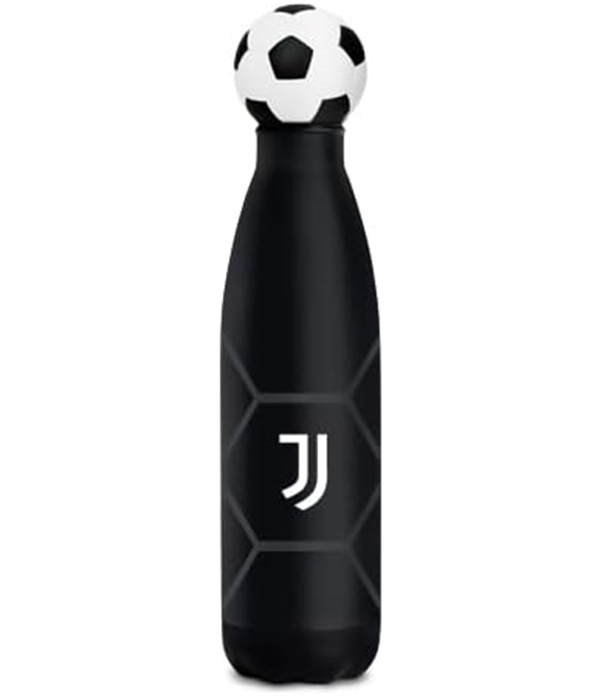 Seven Borraccia Termica Juventus 500 ml con Tappo a Pallone, Acciaio Inox 304 Interno/Esterno, Caldo fino a 12h e Freddo fino a 24h, Copritappo in Silicone, per Scuola, Sport e Tempo Libero