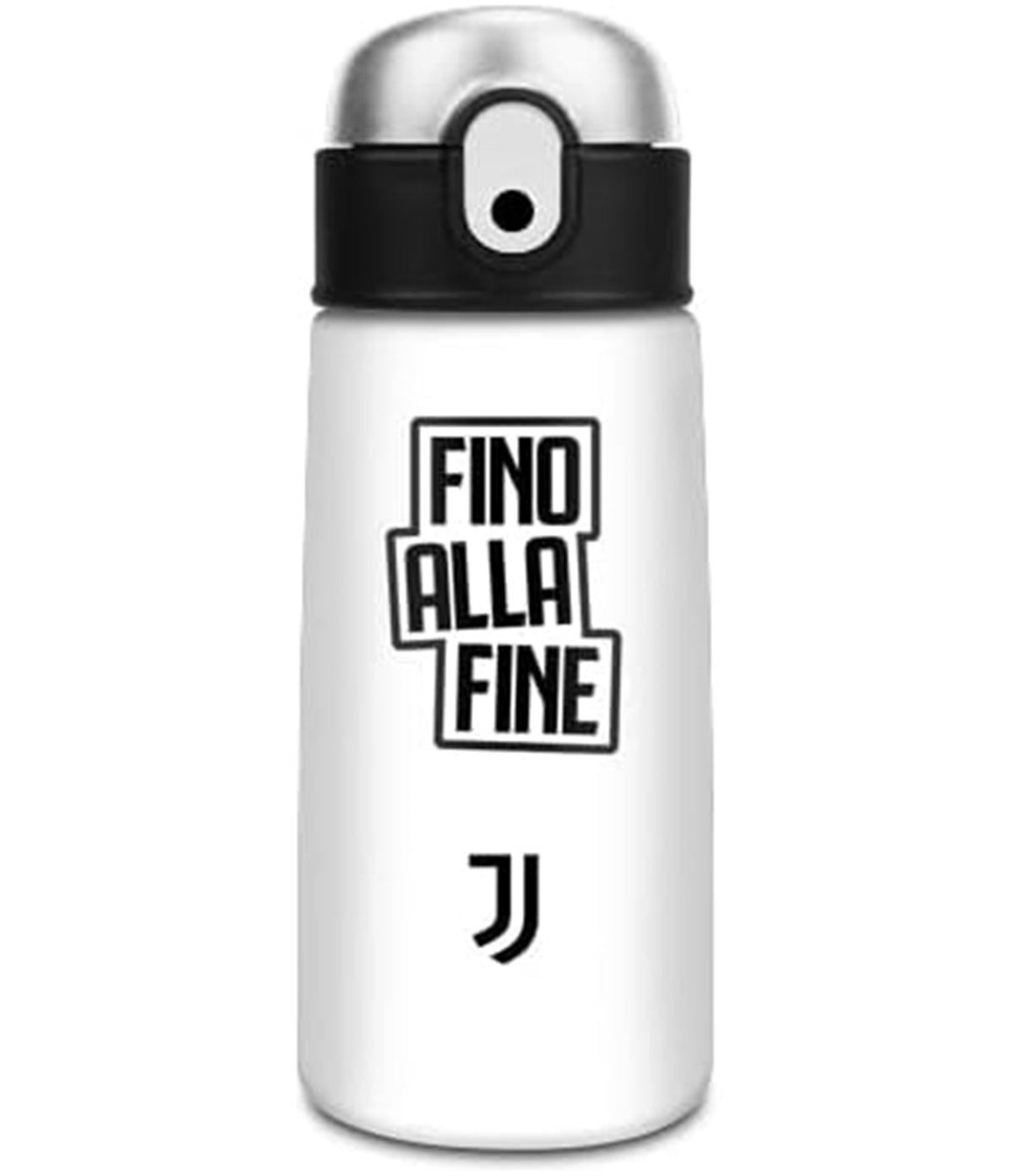 Seven Borraccia Termica Juventus per Ragazzi 460 ml, Acciaio Inox 304 Interno/Esterno, Caldo fino a 12h e Freddo fino a 24h, Sticker Numeri Personalizzabili, per Scuola, Sport e Tempo Libero